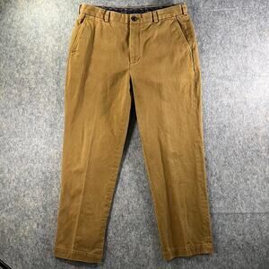Brooks Brothers Clark Fit Flannel Lined Chino Pants Mens 36x30 Tobacco Brown Tan